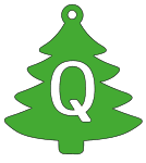Q - Christmas font. Free, font, Christmas, tree, alphabet, letter, number, pattern, template, stencil, outline, printable, clipart, ornament, decoration, winter, design, coloring page, vector, svg, print, download.