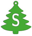S - Christmas font. Free, font, Christmas, tree, alphabet, letter, number, pattern, template, stencil, outline, printable, clipart, ornament, decoration, winter, design, coloring page, vector, svg, print, download.