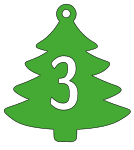 3 - Christmas tree. Free, font, Christmas, tree, alphabet, letter, number, pattern, template, stencil, outline, printable, clipart, ornament, decoration, winter, design, coloring page, vector, svg, print, download.