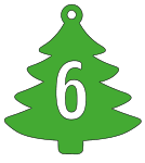 6 - Christmas tree. Free, font, Christmas, tree, alphabet, letter, number, pattern, template, stencil, outline, printable, clipart, ornament, decoration, winter, design, coloring page, vector, svg, print, download.