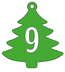 9 - Christmas tree. Free, font, Christmas, tree, alphabet, letter, number, pattern, template, stencil, outline, printable, clipart, ornament, decoration, winter, design, coloring page, vector, svg, print, download.