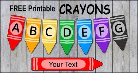 FREE printable Crayon Banner letters, numbers, and alphabet patterns. Great for back to school signs, bulletin boards, decorations, crayola.