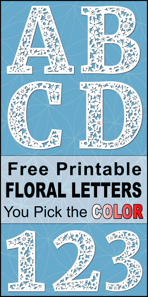 Decorative floral letters, diy, flower alphabet font, printable, stencils, patterns, font letters, numbers, patterns, weddings, carving, free, decorations, etc.