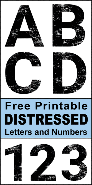 FREE printable DIY distressed letters, stencil, patterns, distressed font, eroded, destroyed, block, bold, numbers, and alphabet patterns. This font style lettering is great for signs, t-shirts, bulletin boards, decorations, etc.