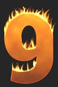 9 - Burning number. Free printable fire font, flames, burning, roaring, clipart, downloadable, flaming letters and numbers.