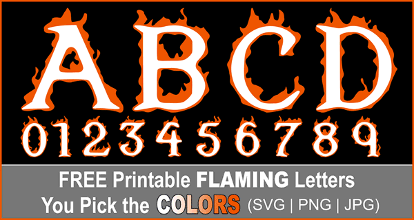 Flaming Fire Font (Letters and Alphabet Clipart in Burning Flames)