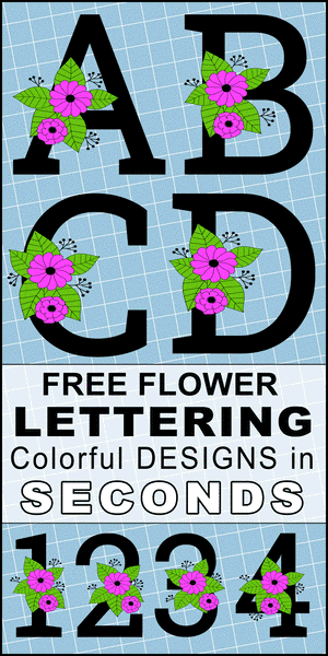 Decorative flower font, floral letters, DIY, flower alphabet font, printable, stencils, patterns, monograms, numbers, patterns, weddings, carving, free, decorations, etc.