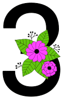 3  - floral font. Flower font, floral, letter, free printable alphabet letter and numbers, typeface, style, stencil, pattern, template, clipart, DIY, homemade, back to school, bulletin board, vector, svg.
