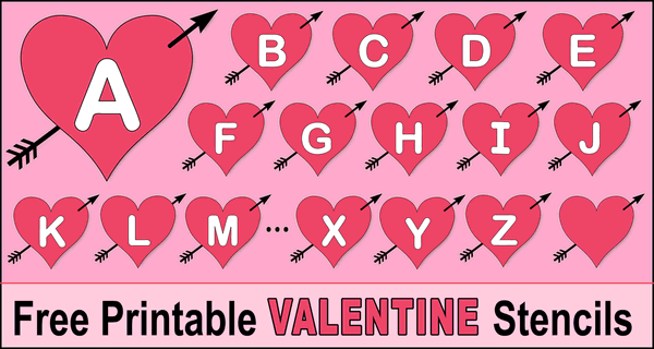 Heart Arrow Font (Valentine Letters, Stencils, Templates, Alphabet)