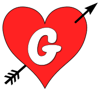 Free G - heart arrow. font stencil, pattern, template, clipart, design, printable alphabet letters and numbers, heart, love, cricut, coloring page, monogram, a-z, vector, svg.