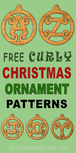 DIY Homemade Christmas Ornaments, letters, numbers, templates, stencils, patterns, alphabet, printable, scroll saw patterns, decorations, crafts, circut.