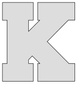 Free printable K - letter font. jersey number, font, letter alphabet stencil athletic sports uniform varsity high school university print download svg, png, pdf, jpg pattern.