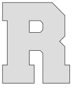 Free printable R - printable template. jersey number, font, letter alphabet stencil athletic sports uniform varsity high school university print download svg, png, pdf, jpg pattern.