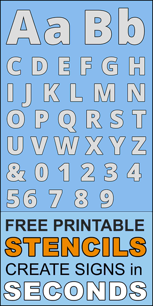 FREE bold letter stencils, font, thick number and alphabet downloadable and printable stencils and patterns.