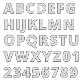 Free printable All stencils. font, letter, number, alphabet stencil large bold sans thick letter large download svg, png, pdf, jpg pattern.
