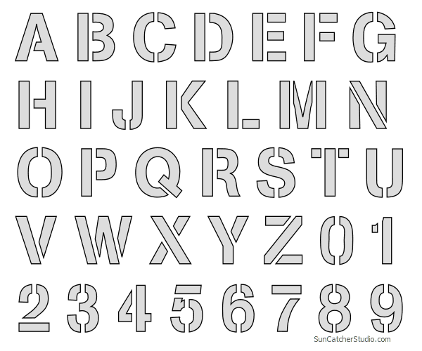 Letter Stencils Printable Alphabet Font Templates Patterns Diy Projects Monograms Designs - Large Letter Stencils For Walls