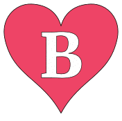 Printable B - heart stencil., love font pattern, valentines day template, clipart, design, alphabet letters and numbers, cricut, coloring page, monogram, a-z, vector, svg.