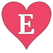 Printable E - heart stencil., love font pattern, valentines day template, clipart, design, alphabet letters and numbers, cricut, coloring page, monogram, a-z, vector, svg.
