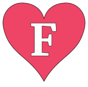 Printable F - heart stencil., love font pattern, valentines day template, clipart, design, alphabet letters and numbers, cricut, coloring page, monogram, a-z, vector, svg.