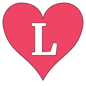 Printable L - heart stencil., love font pattern, valentines day template, clipart, design, alphabet letters and numbers, cricut, coloring page, monogram, a-z, vector, svg.