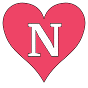 Printable N - heart stencil., love font pattern, valentines day template, clipart, design, alphabet letters and numbers, cricut, coloring page, monogram, a-z, vector, svg.