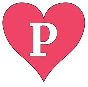 Printable P - heart stencil., love font pattern, valentines day template, clipart, design, alphabet letters and numbers, cricut, coloring page, monogram, a-z, vector, svg.