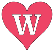 Printable W - heart stencil., love font pattern, valentines day template, clipart, design, alphabet letters and numbers, cricut, coloring page, monogram, a-z, vector, svg.
