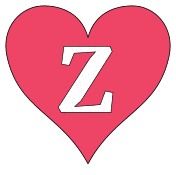 Printable Z - heart stencil., love font pattern, valentines day template, clipart, design, alphabet letters and numbers, cricut, coloring page, monogram, a-z, vector, svg.