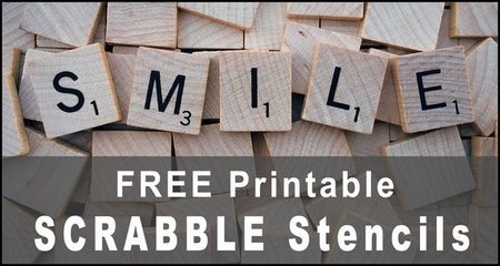FREE Scrabble letters and tiles and fonts.  Use these printable lettering fonts and downloadable patterns and stencils for woodworking projects, cricut cutting files, DIY crafts, etc.
