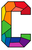 Free printable C - pattern. stained glass lettering, numbers, alphabet.  Use these simple DIY stained glass patterns, designs, templates, clip art, stencils to create words for your cricut or print and download, vector graphics.