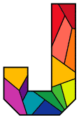Free printable J - pattern. stained glass lettering, numbers, alphabet.  Use these simple DIY stained glass patterns, designs, templates, clip art, stencils to create words for your cricut or print and download, vector graphics.