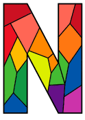 Free printable N - pattern. stained glass lettering, numbers, alphabet.  Use these simple DIY stained glass patterns, designs, templates, clip art, stencils to create words for your cricut or print and download, vector graphics.