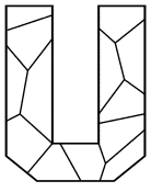 Free printable U - pattern. stained glass lettering, numbers, alphabet.  Use these simple DIY stained glass patterns, designs, templates, clip art, stencils to create words for your cricut or print and download, vector graphics.