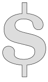 Free tall Dollar sign. block serif printable letter stencil, SVG, PNG, alphabet number large thick pattern typeface bold download svg, png, pdf, jpg pattern.