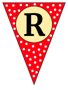 R  - triangle pennant. Custom triangle pennant flag, DIY, stencil, pattern, template, clipart, printable alphabet letters and numbers, happy birthday sign, welcome sign, back to school, bulletin board, font, cricut, silhouette, vector, svg.