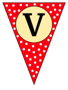 V  - triangle pennant. Custom triangle pennant flag, DIY, stencil, pattern, template, clipart, printable alphabet letters and numbers, happy birthday sign, welcome sign, back to school, bulletin board, font, cricut, silhouette, vector, svg.