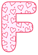 Free F - letter stencil. valentine day font stencil, pattern, template, clipart, design, printable alphabet letters and numbers, heart, love, cricut, coloring page, monogram, a-z, vector, svg.
