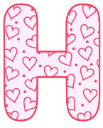 Free H - letter stencil. valentine day font stencil, pattern, template, clipart, design, printable alphabet letters and numbers, heart, love, cricut, coloring page, monogram, a-z, vector, svg.