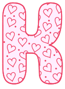Free K - letter stencil. valentine day font stencil, pattern, template, clipart, design, printable alphabet letters and numbers, heart, love, cricut, coloring page, monogram, a-z, vector, svg.