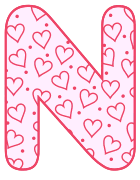 Free N - letter stencil. valentine day font stencil, pattern, template, clipart, design, printable alphabet letters and numbers, heart, love, cricut, coloring page, monogram, a-z, vector, svg.