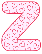 Free Z - letter stencil. valentine day font stencil, pattern, template, clipart, design, printable alphabet letters and numbers, heart, love, cricut, coloring page, monogram, a-z, vector, svg.