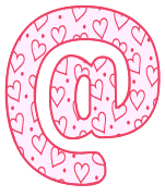 Free At sign. valentine day font stencil, pattern, template, clipart, design, printable alphabet letters and numbers, heart, love, cricut, coloring page, monogram, a-z, vector, svg.