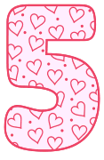 Free 5 - template. valentine day font stencil, pattern, template, clipart, design, printable alphabet letters and numbers, heart, love, cricut, coloring page, monogram, a-z, vector, svg.