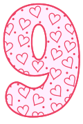 Free 9 - template. valentine day font stencil, pattern, template, clipart, design, printable alphabet letters and numbers, heart, love, cricut, coloring page, monogram, a-z, vector, svg.