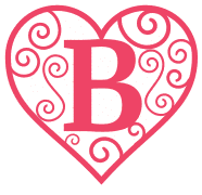 Free B - valentine letter. valentine day font stencil, pattern, template, clipart, design, printable alphabet letters and numbers, heart, love, cricut, coloring page, monogram, a-z, vector, svg.