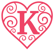 Free K - valentine pattern. valentine day font stencil, pattern, template, clipart, design, printable alphabet letters and numbers, heart, love, cricut, coloring page, monogram, a-z, vector, svg.