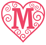 Free M - valentine clipart. valentine day font stencil, pattern, template, clipart, design, printable alphabet letters and numbers, heart, love, cricut, coloring page, monogram, a-z, vector, svg.