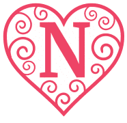 Free N - valentine clipart. valentine day font stencil, pattern, template, clipart, design, printable alphabet letters and numbers, heart, love, cricut, coloring page, monogram, a-z, vector, svg.