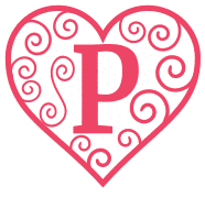 Free P - valentine clipart. valentine day font stencil, pattern, template, clipart, design, printable alphabet letters and numbers, heart, love, cricut, coloring page, monogram, a-z, vector, svg.