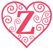 Free Z - monogram stencil. valentine day font stencil, pattern, template, clipart, design, printable alphabet letters and numbers, heart, love, cricut, coloring page, monogram, a-z, vector, svg.